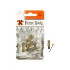 X Original Patent Steel Picture Hooks - Brass Plated (Blister Pack) additional 1