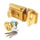 Securit Champagne Finish Nightlatch Brass Cylinder additional 1