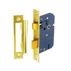 Securit 3 Lever Sash Lock Brass Plated with 2 Keys additional 2