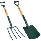 Hilka 2 pce Carbon Steel Digging Spade &amp; Fork additional 1