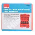 Hilka 5 pce Nut &amp; Bolt Remover Twist Socket Set 1/2" additional 2