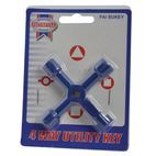 Faithfull 4-Way Services Utility Meter Key additional 2