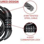 Master Lock Self Coiling Combination Cable 1.8m x 8mm additional 4