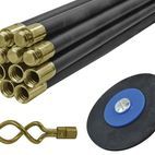Faithfull Universal Drain Clean Set (10 x Rods Plunger &amp; Worm) additional 1