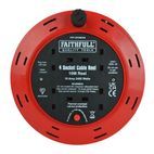 Faithfull Power Plus Cable Reel 240V 10A 4-Socket 10m additional 3