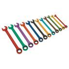 Sealey S01075 Ratchet Combination Spanner Set 12pc Multi-Coloured Metric additional 1