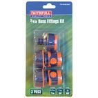 Faithfull 3/4in Plastic Hose Fittings Kit, 3 Piece additional 2