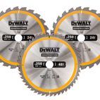 DEWALT DT1963 Construction Circular Saw Blade 3 Pack 250 x 30mm x 24T/48T additional 1
