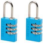 Master Lock Aluminium  3-Digit Combination 20mm Padlock Colour x 2 additional 2