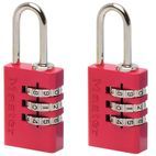 Master Lock Aluminium  3-Digit Combination 20mm Padlock Colour x 2 additional 3