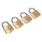Sealey S0992 Brass Body Padlock with Brass Cylinder 40mm Key Alike Pack of 4 additional 3
