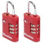 Master Lock TSA 3-Digit Combination Zinc 30mm Padlock x 2 additional 1