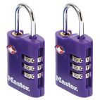 Master Lock TSA 3-Digit Combination Zinc 30mm Padlock x 2 additional 4