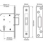 UNION 2101 5 Lever Mortice Deadlock additional 2