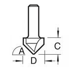 Trend C044 x 1/4 TCT CraftPro Chamfer V-Groove Cutter 45° 6.0 x 12.7mm additional 2