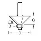Trend C049 x 1/4 TCT Bearing Guided Chamfer Cutter 45° 12.7 x 32mm additional 2