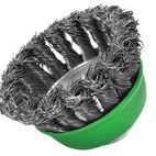 Faithfull Wire Cup Brush Twist Knot 65mm M14x2, 0.50mm Stainless Steel Wire additional 2