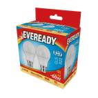 Eveready LED GLS BC B22 3000k Warm White Pack 2 additional 1
