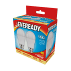 Eveready LED GLS BC B22 3000k Warm White Pack 2 additional 2