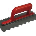 Faithfull Notched Trowel V 4mm &amp; Round 7mm Plastic Handle 11 x 4.1/2in additional 1