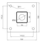 Picardy Bolt-Down Post Support 50x50mm additional 2