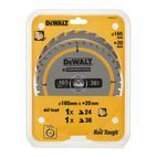 DEWALT DT90270 Construction Circular Saw Blade 2 Pack 165 x 20mm x 24T/36T additional 2