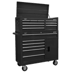 Sealey Topchest &amp; Rollcab Combination 15 Drawer with Ball-Bearing Slides - Black AP41STACKB additional 1