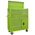 Sealey Topchest &amp; Rollcab Combination 15 Drawer with Ball-Bearing Slides - Green AP41STACKHV additional 1
