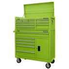 Sealey Topchest &amp; Rollcab Combination 15 Drawer with Ball-Bearing Slides - Green AP41STACKHV additional 2