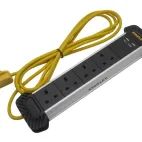 STANLEY® Electrical 4-Gang + 2 USB Powerboard with Cable Management 3m additional 1