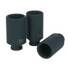 Sealey SX051 Impact Hub Nut Socket Set 3pc 12-Point 1/2"Sq Drive additional 3