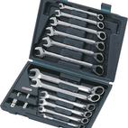 KS TOOLS 'GEARplus<sup>&amp;reg;</sup>' Reversible Ratchet Combination Spanner Set with Adaptors additional 1