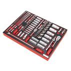 Sealey TBTP02 Tool Tray with Socket Set 91pc 1/4", 3/8" &amp; 1/2"Sq Drive additional 3