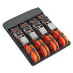 Sealey TD0540S4 Ratchet Tie Down 25mm x 4m Polyester Webbing with S Hooks 500kg Load Test - 2 Pairs additional 1