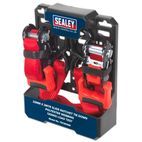 Sealey TD1202SR Slide Ratchet Tie Down 32mm x 3m Polyester Webbing with S Hooks 1200kg Load Test additional 2