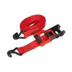 Sealey TD41248JD Ratchet Tie Down 32mm x 4.9m Polyester Webbing with J Hooks 1200kg Load Test - 2 Pairs additional 1