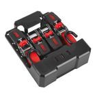 Sealey TD484SD Ratchet Tie Down 25mm x 4m Polyester Webbing with S Hooks 800kg Load Test - 2 Pairs additional 2