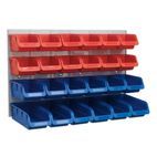 Sealey TPS132 Bin &amp; Panel Combination 24 Bins - Red/Blue additional 1