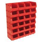 Sealey TPS324R Plastic Storage Bin 150 x 240 x 130mm - Red Pack of 24 additional 1