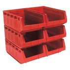Sealey TPS56R Plastic Storage Bin 310 x 500 x 190mm - Red Pack of 6 additional 1