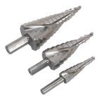 Sealey AK4743 HSS M2 Step Drill Bit Set 3pc Spiral Flute additional 2