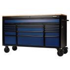 Draper 27336 BUNKER&amp;#174; 15 Drawer Workbench Roller Tool Cabinet, 61", Blue additional 1