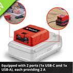 Einhell TC-CP 18 Li USB A/C-Solo USB Battery Adaptor additional 4