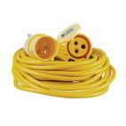 Defender 14M Extension Lead - 16A 1.5mm Cable - Yellow 110V additional 5