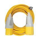 Defender 14M Extension Lead - 32A 4mm Cable - Yellow 110V additional 2