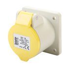 Defender 16A Panel Socket - Yellow 110V additional 3