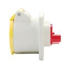 Defender 16A Panel Socket - Yellow 110V additional 5