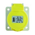 Defender 16A Panel Socket - Yellow 110V additional 1