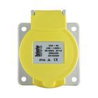 Defender 32A Panel Socket - Yellow 110V additional 2