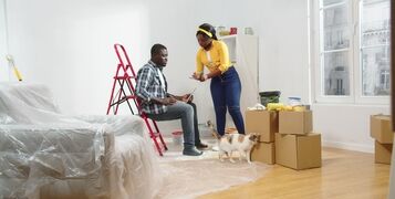 Cute,African,American,Family,Couple,Moved,To,New,Apartment,With